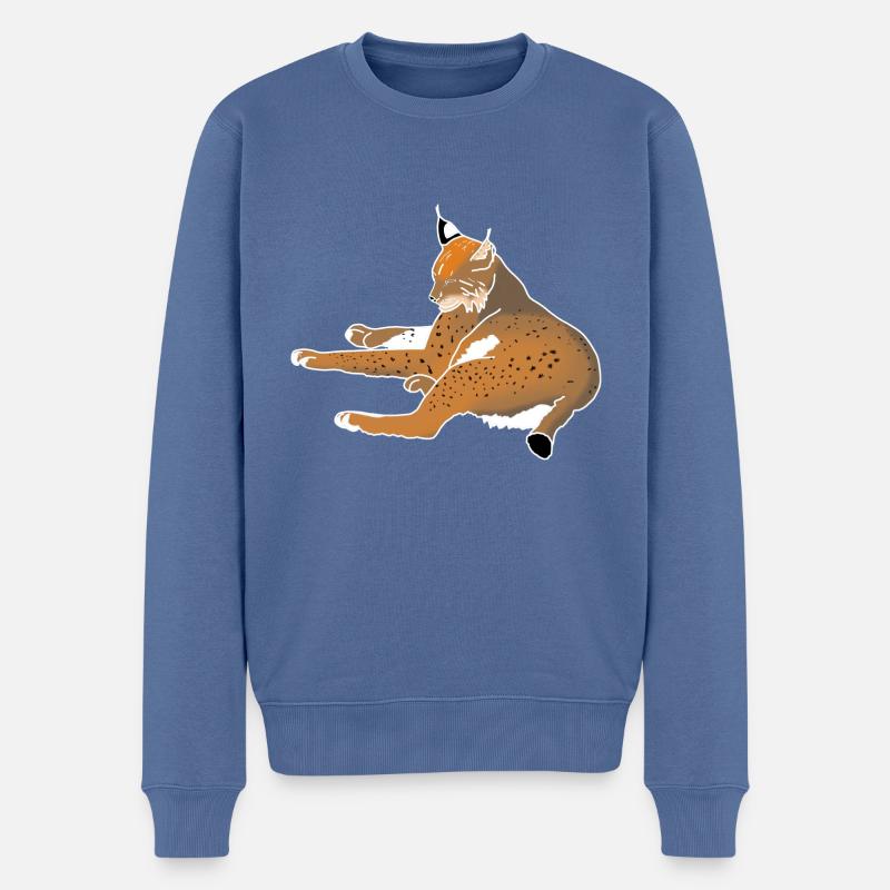 Luchs - Männer Premium Bio Pullover - Taubenblau