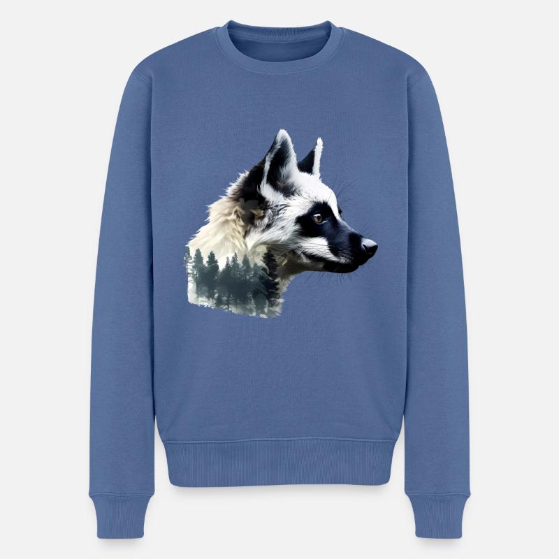 Lémurien - Pull Premium bio Homme - bleu pigeon