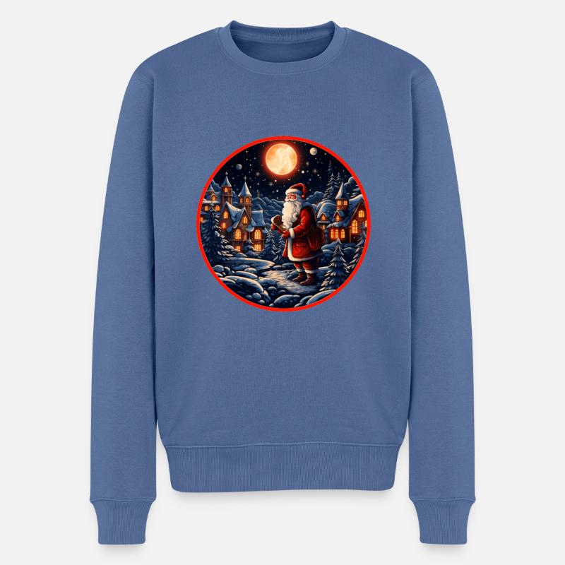 Weihnachtsmann - Männer Premium Bio Pullover - Taubenblau
