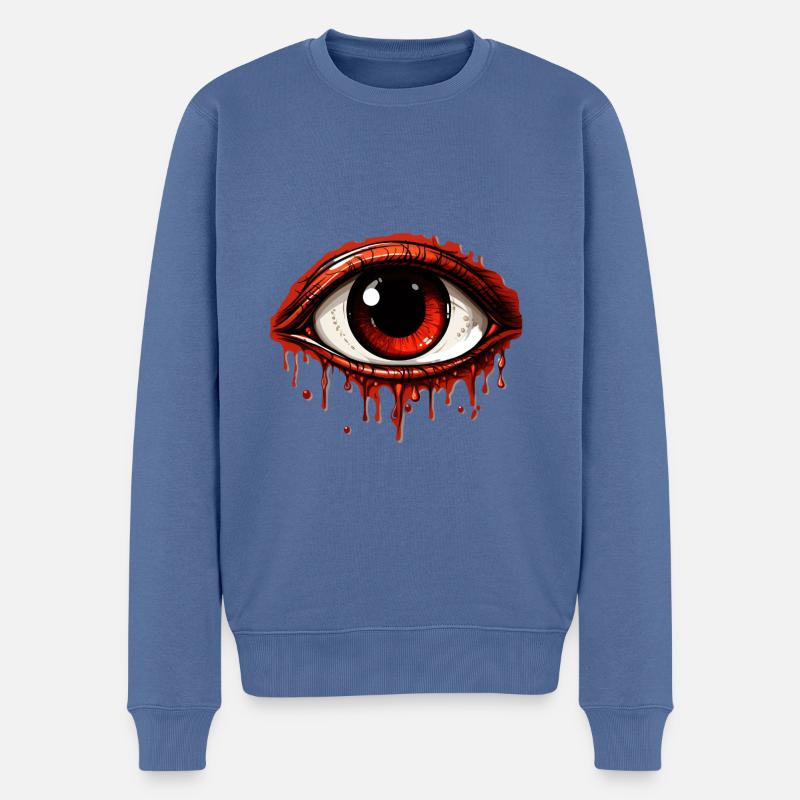Halloween Auge 2 - Männer Premium Bio Pullover - Taubenblau