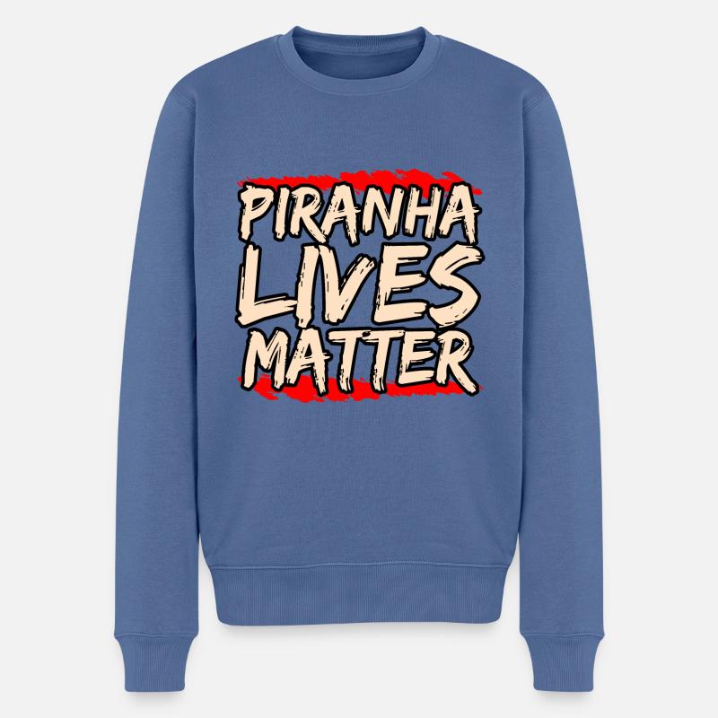 Piranha - Männer Premium Bio Pullover - Taubenblau