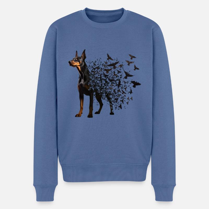 Dobermann - Männer Premium Bio Pullover - Taubenblau