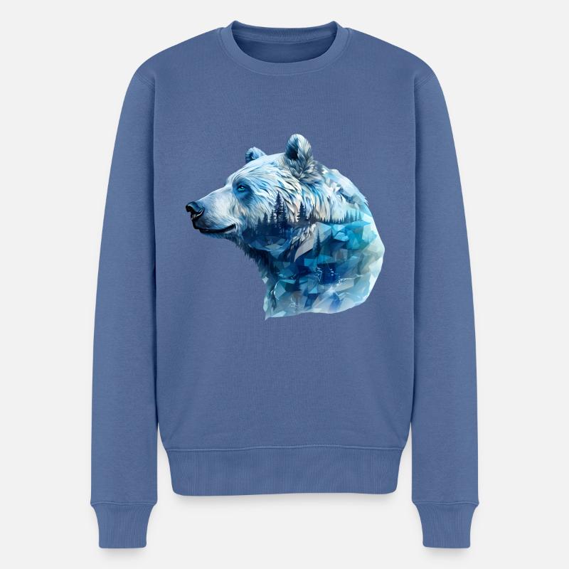 Eisbär - Männer Premium Bio Pullover - Taubenblau