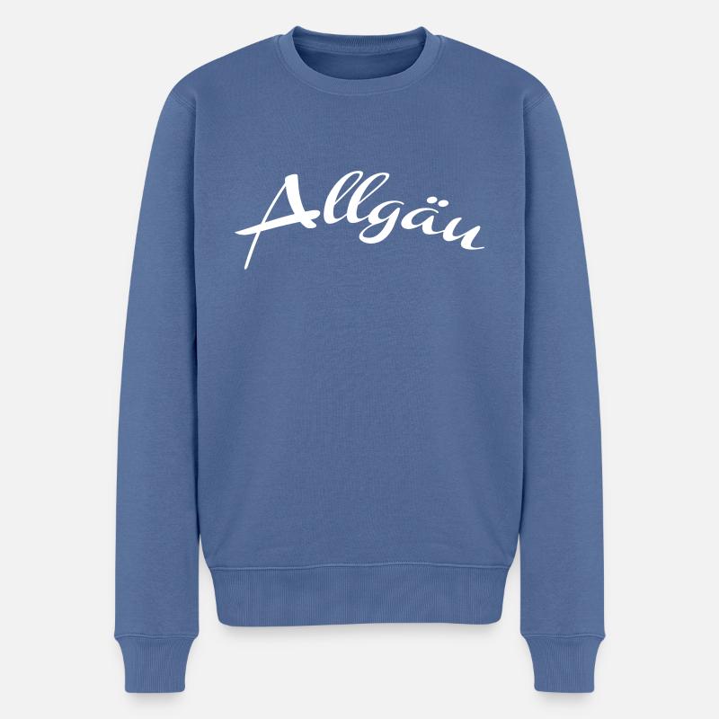 Allgäu - Männer Premium Bio Pullover - Taubenblau