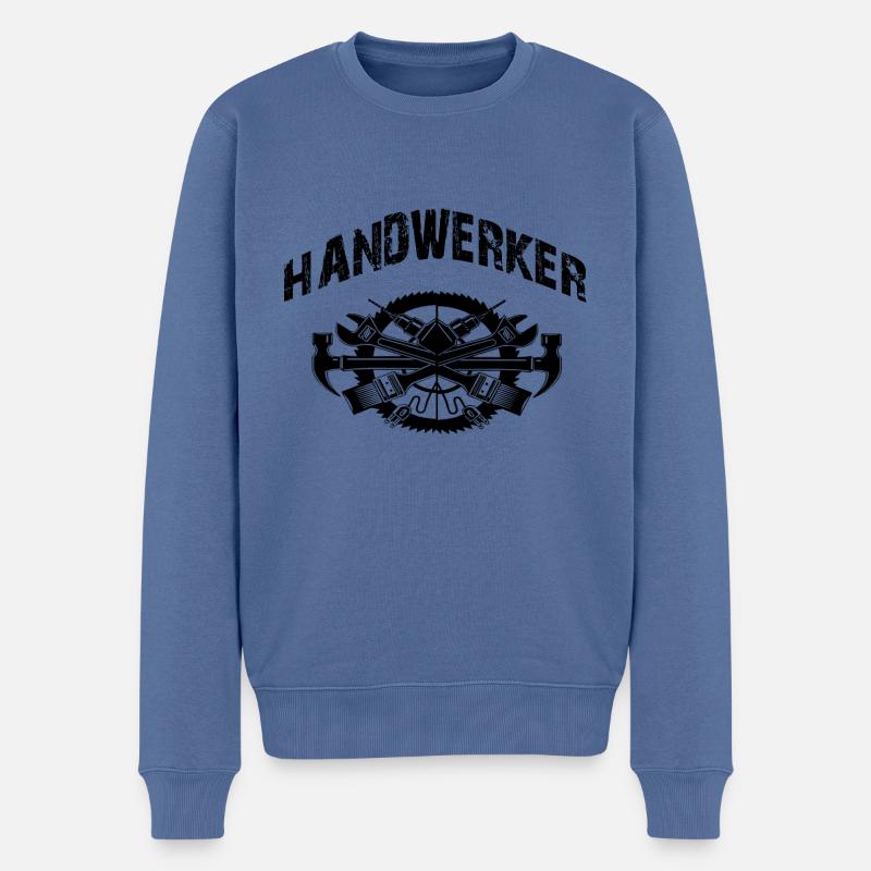 Handwerker - Männer Premium Bio Pullover - Taubenblau