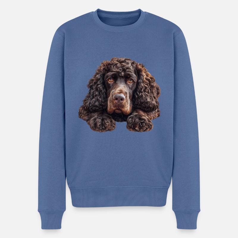 American Water Spaniel - Männer Premium Bio Pullover - Taubenblau