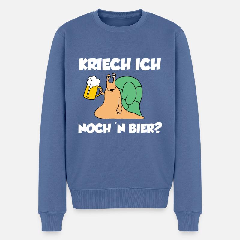 Kriech Ich Noch Ein Bier - Männer Premium Bio Pullover - Taubenblau