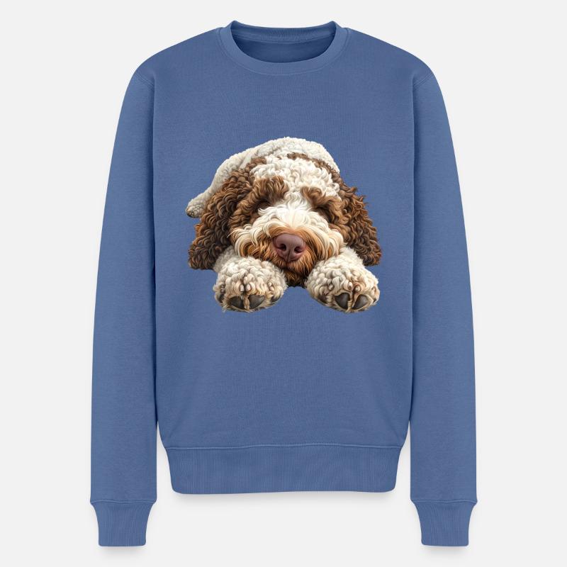 Lagotto Romagnolo - Männer Premium Bio Pullover - Taubenblau
