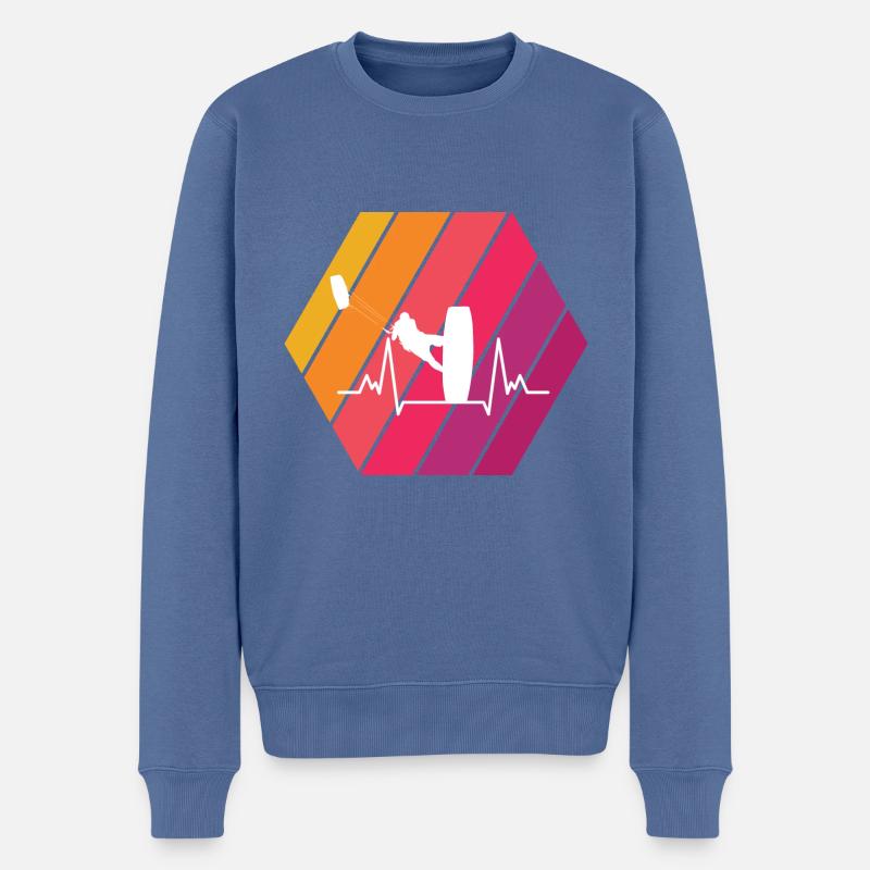 Kitesurfing - Männer Premium Bio Pullover - Taubenblau