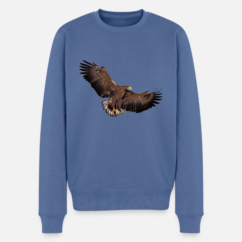 Adler spaehend - Männer Premium Bio Pullover - Taubenblau