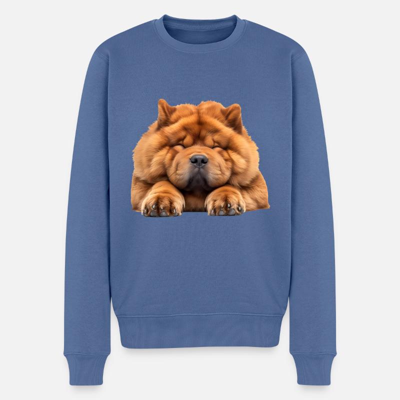 Chow Chow - Männer Premium Bio Pullover - Taubenblau