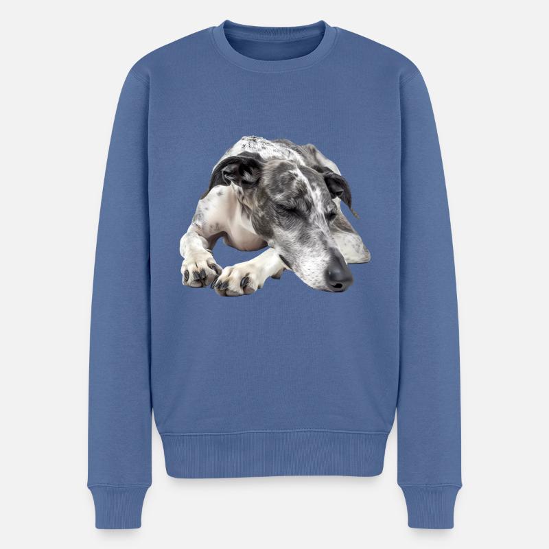 Lévrier - Pull Premium bio Homme - bleu pigeon