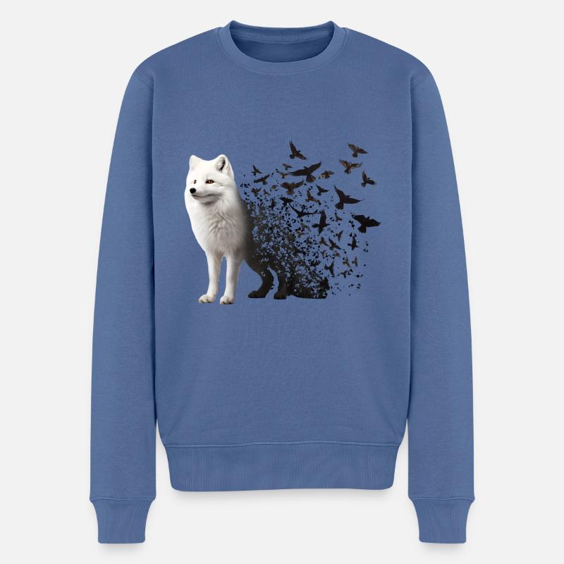 Polarfuchs - Männer Premium Bio Pullover - Taubenblau