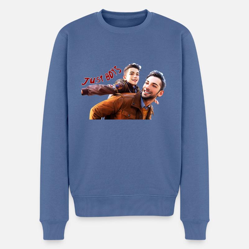 Just Boys - Einfach Jungs - Männer Premium Bio Pullover - Taubenblau