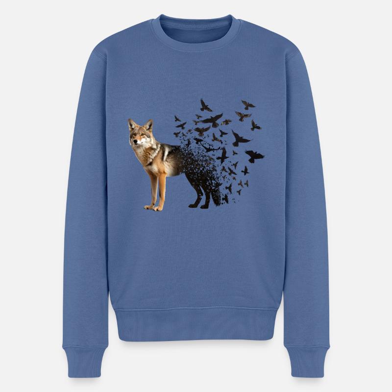 Kojote - Männer Premium Bio Pullover - Taubenblau
