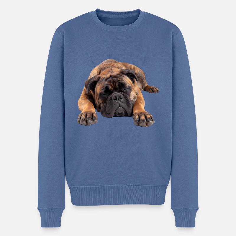 Bullmastiff - Männer Premium Bio Pullover - Taubenblau