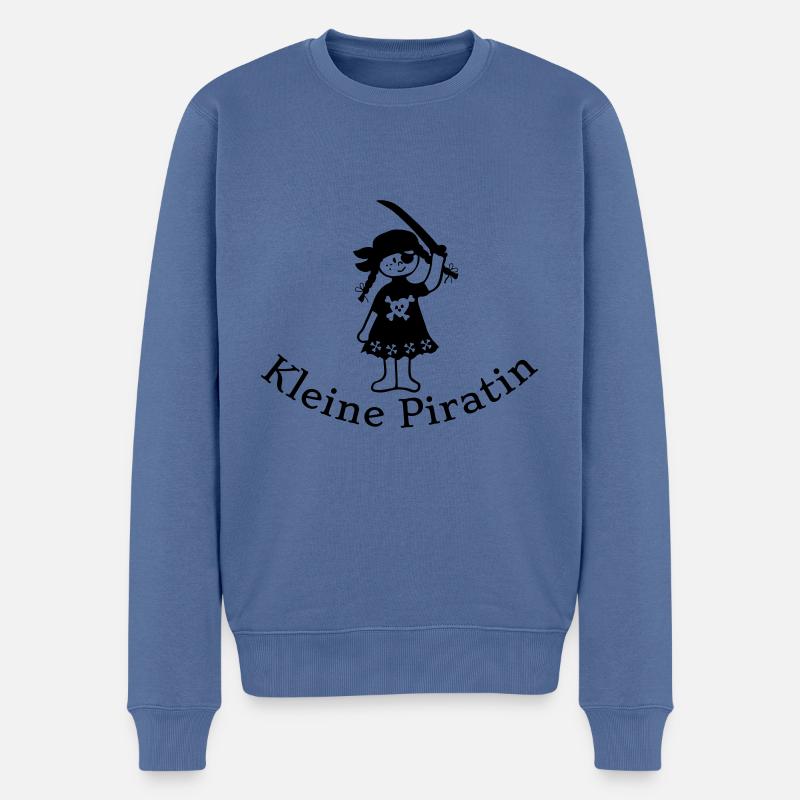 Kleine Piratin Pirat - Männer Premium Bio Pullover - Taubenblau