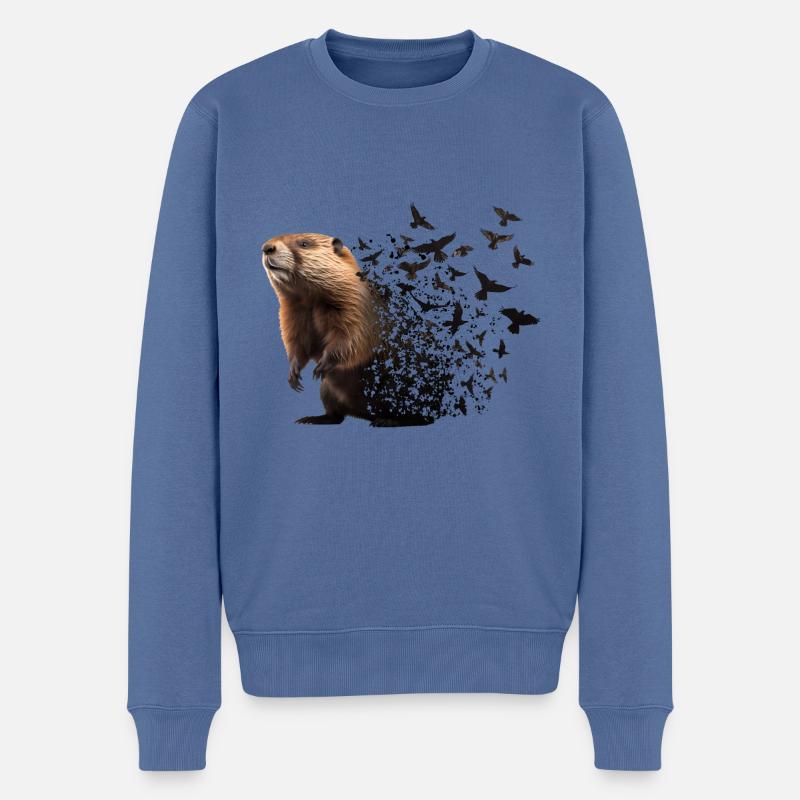 Castor - Pull Premium bio Homme - bleu pigeon