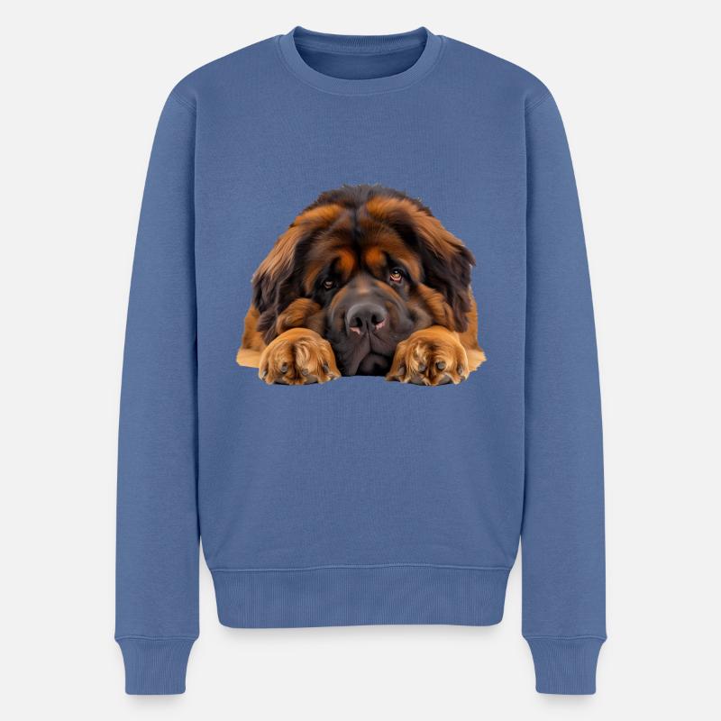Dogue du Tibet - Pull Premium bio Homme - bleu pigeon