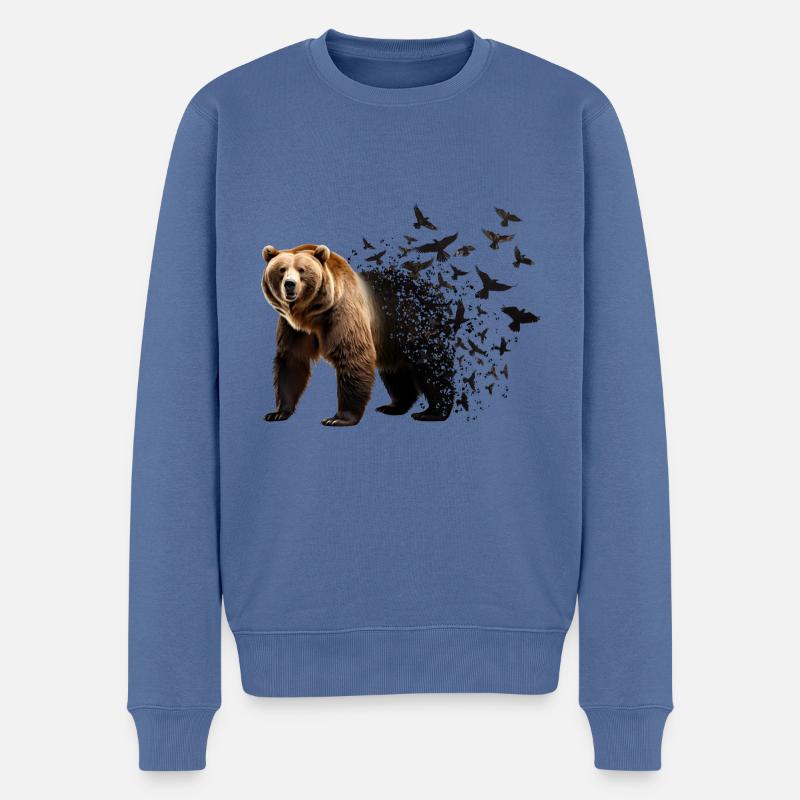 Tragen - Männer Premium Bio Pullover - Taubenblau