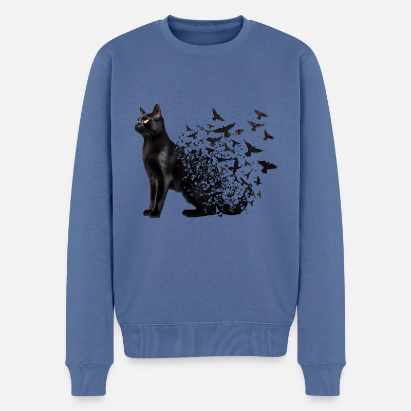 Bombay-Katze - Männer Premium Bio Pullover - Taubenblau
