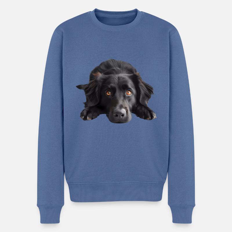 Retriever à poil plat - Pull Premium bio Homme - bleu pigeon