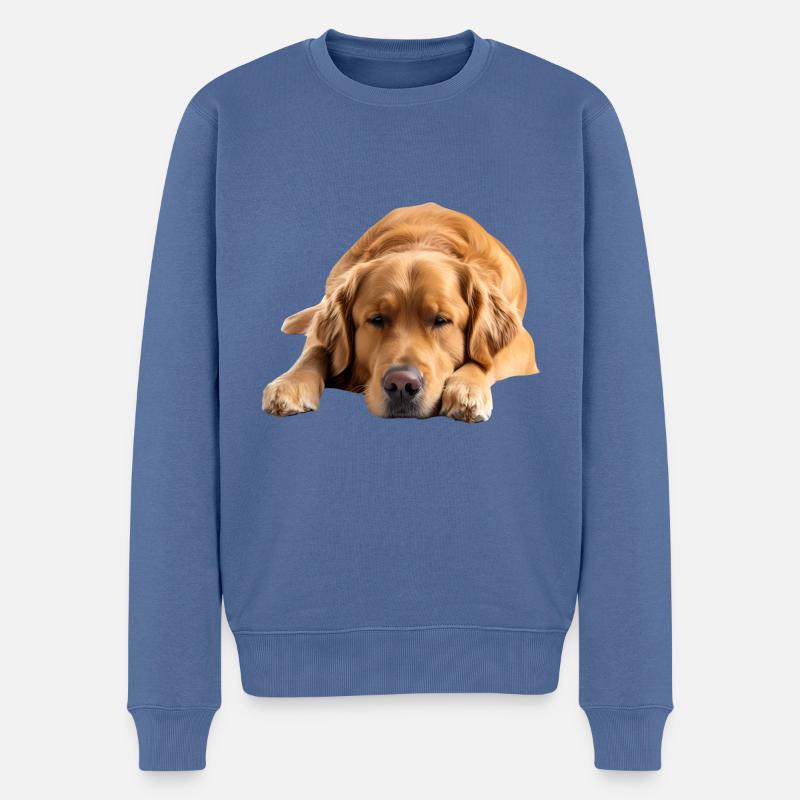 Golden Retriever - Männer Premium Bio Pullover - Taubenblau