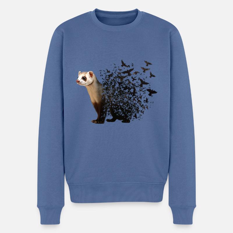 Furet - Pull Premium bio Homme - bleu pigeon
