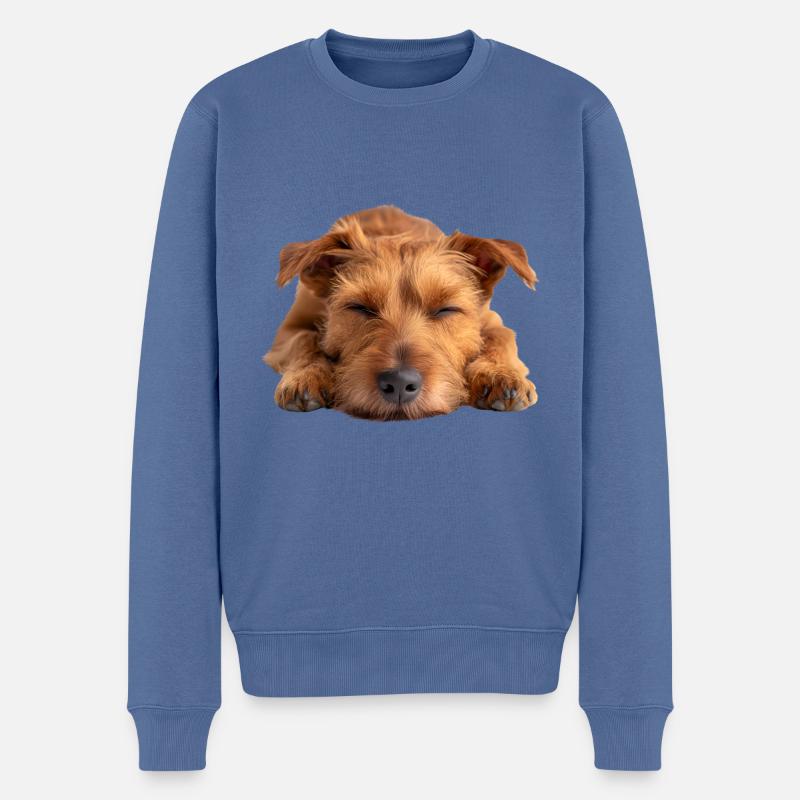 Irish Terrier - Männer Premium Bio Pullover - Taubenblau