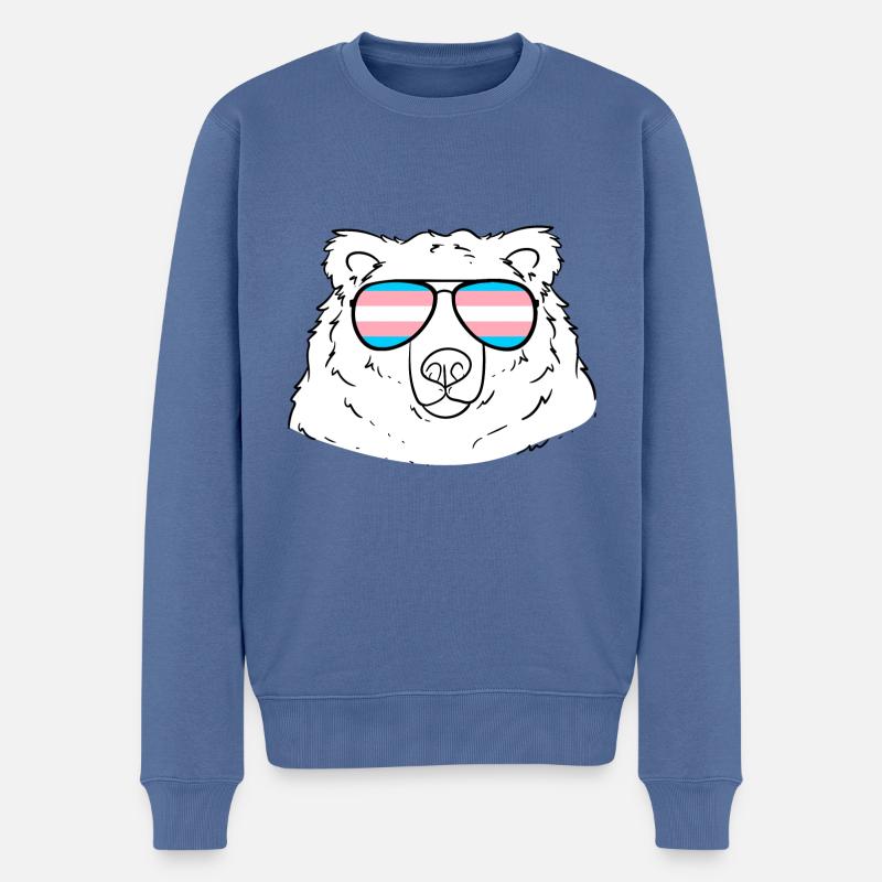 Trans Transgender Pride Flagge - Männer Premium Bio Pullover - Taubenblau