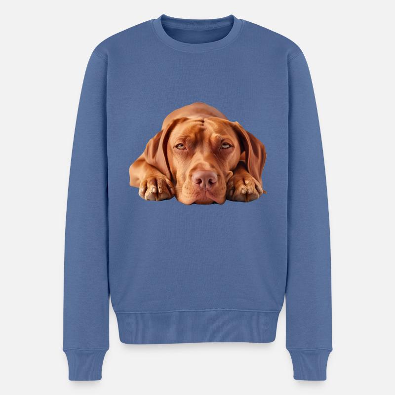 Vizsla - Pull Premium bio Homme - bleu pigeon