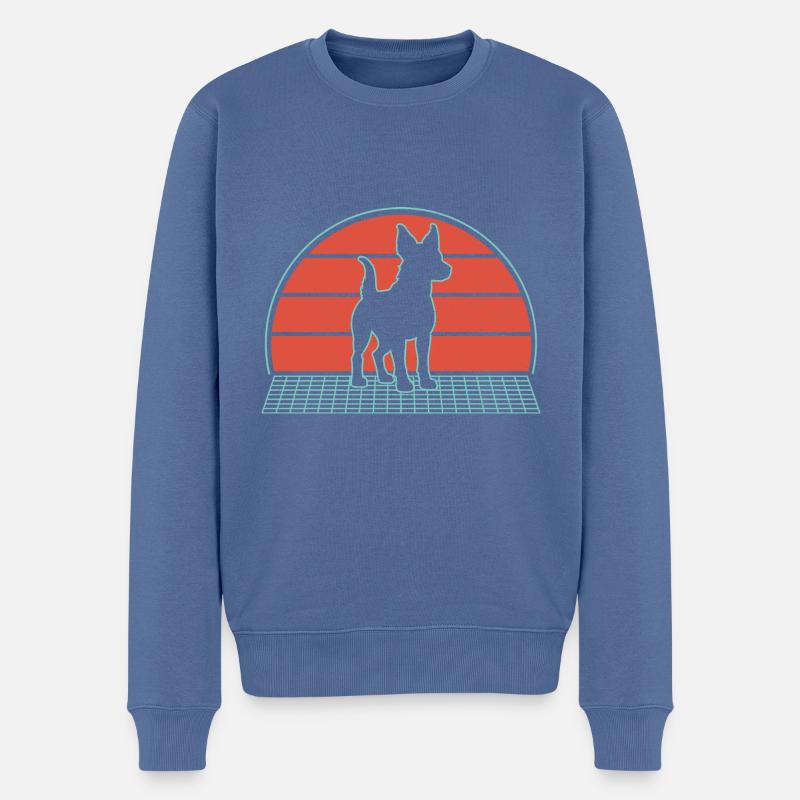 Kelpie-Hund-Geschenk - Männer Premium Bio Pullover - Taubenblau