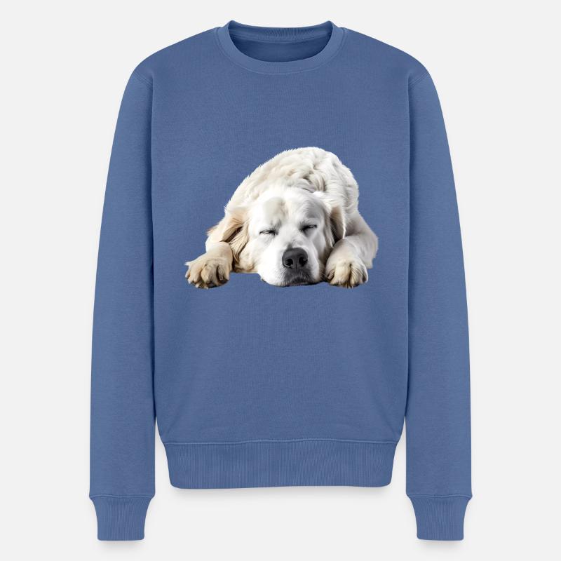 Great Pyreness - Männer Premium Bio Pullover - Taubenblau
