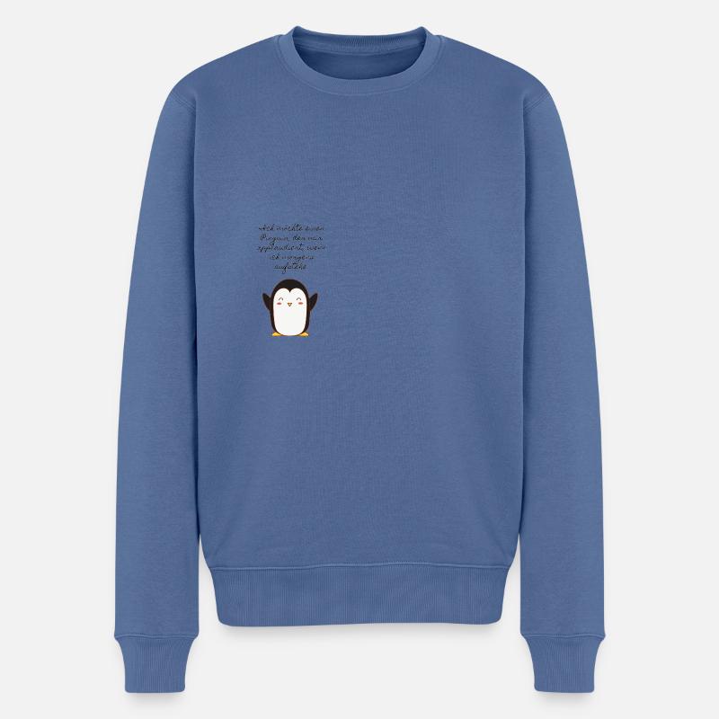 Pinguin - Männer Premium Bio Pullover - Taubenblau
