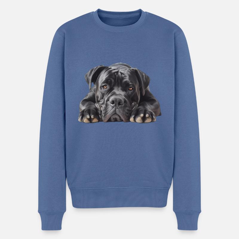 Cane Corso - Männer Premium Bio Pullover - Taubenblau