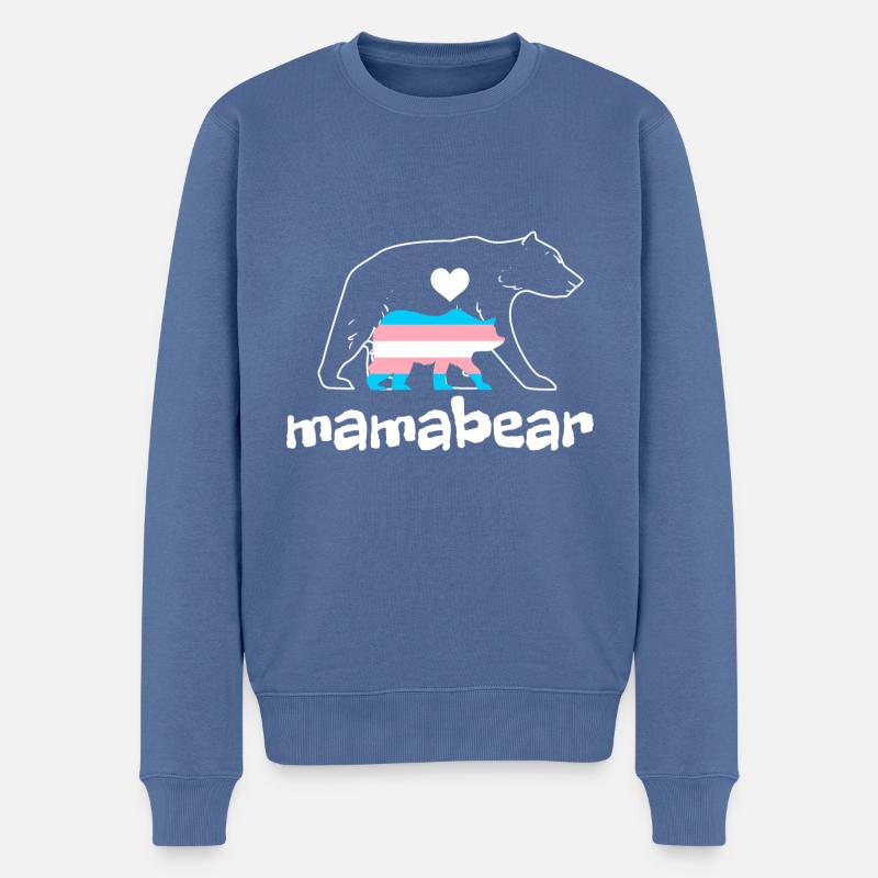 Trans Transgender Pride Flagge - Männer Premium Bio Pullover - Taubenblau