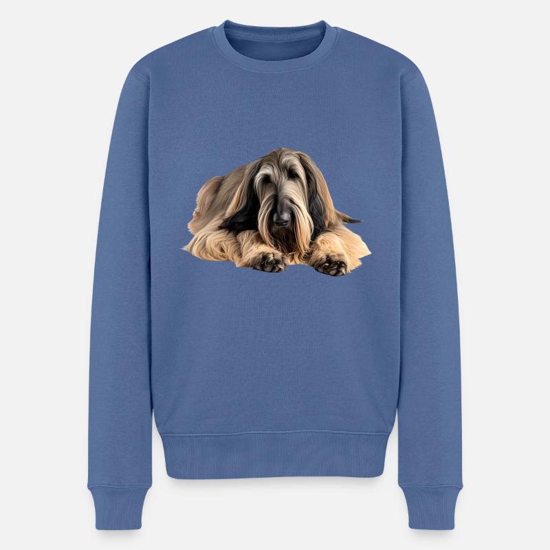 Lévrier afghan - Pull Premium bio Homme - bleu pigeon