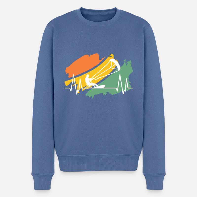 Kitesurfing - Männer Premium Bio Pullover - Taubenblau