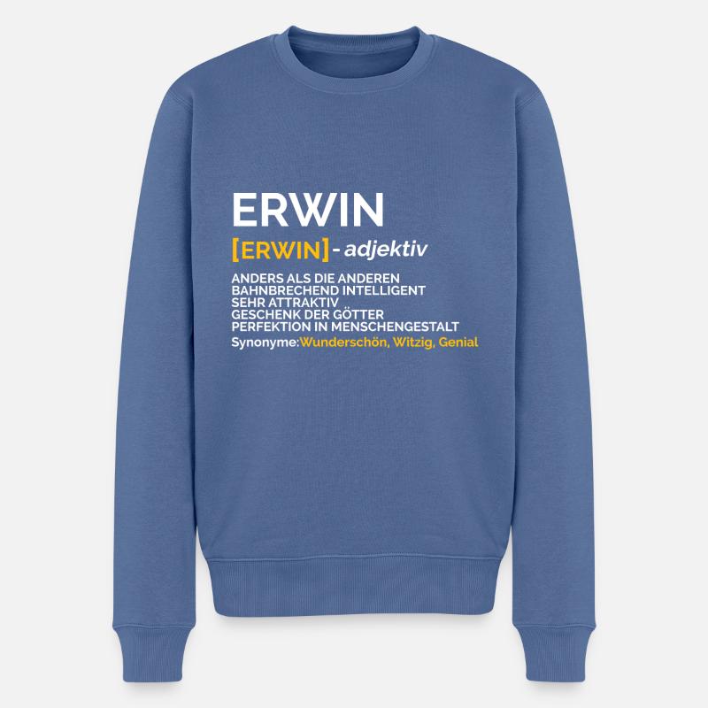 Erwin - Männer Premium Bio Pullover - Taubenblau