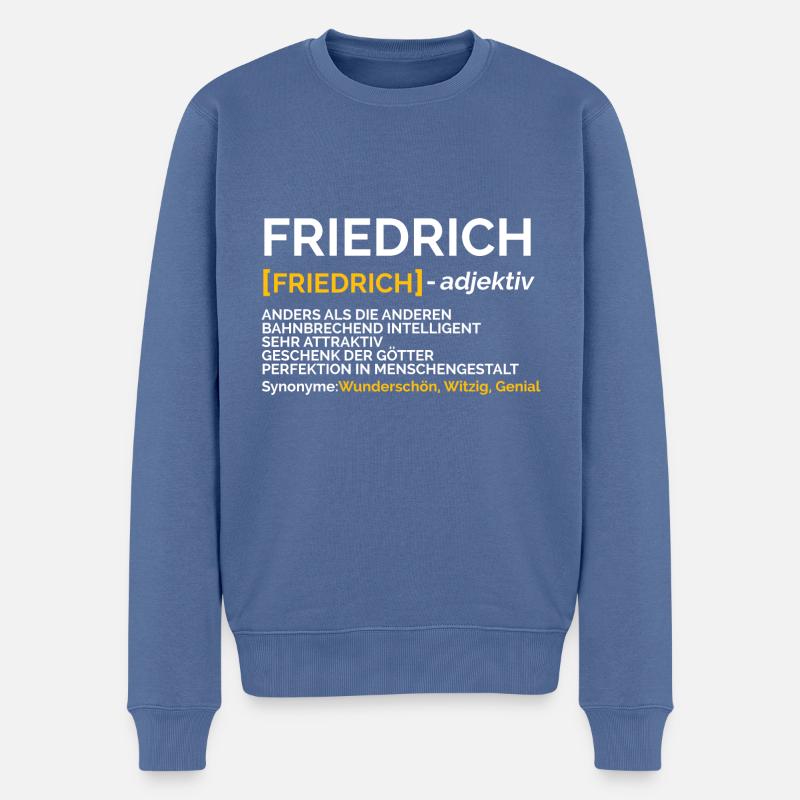 Friedrich - Männer Premium Bio Pullover - Taubenblau