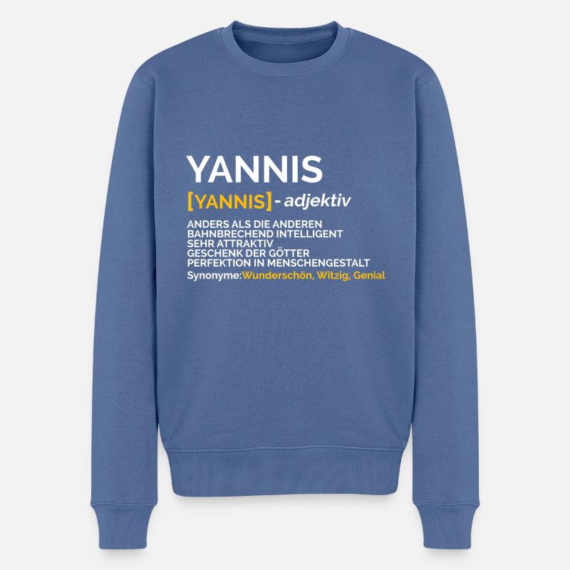 Yannis - Pull Premium bio Homme - bleu pigeon