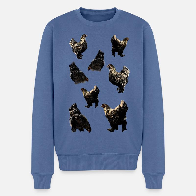 Hühner - Männer Premium Bio Pullover - Taubenblau