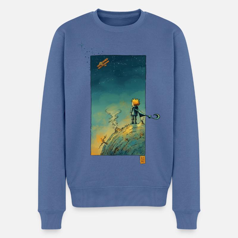 Der kleine Sternengucker - Männer Premium Bio Pullover - Taubenblau