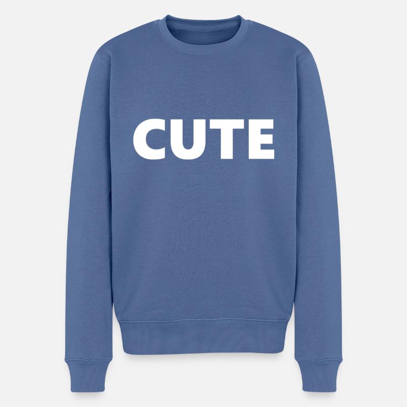 CUTE - Männer Premium Bio Pullover - Taubenblau