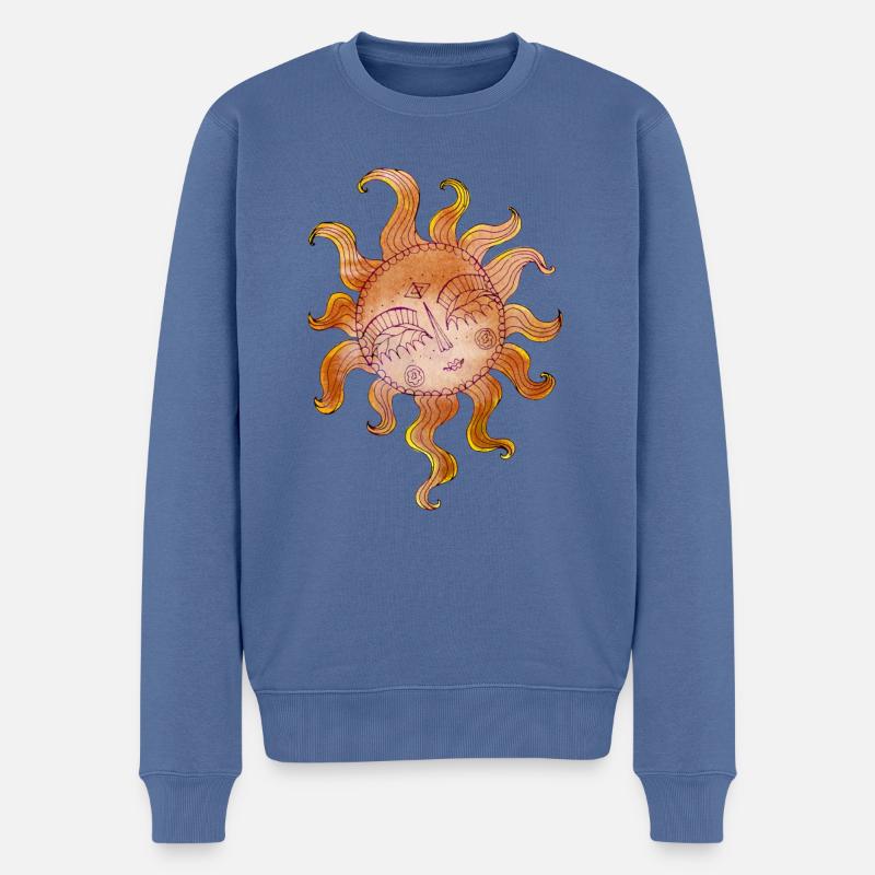 soleil - Pull Premium bio Homme - bleu pigeon