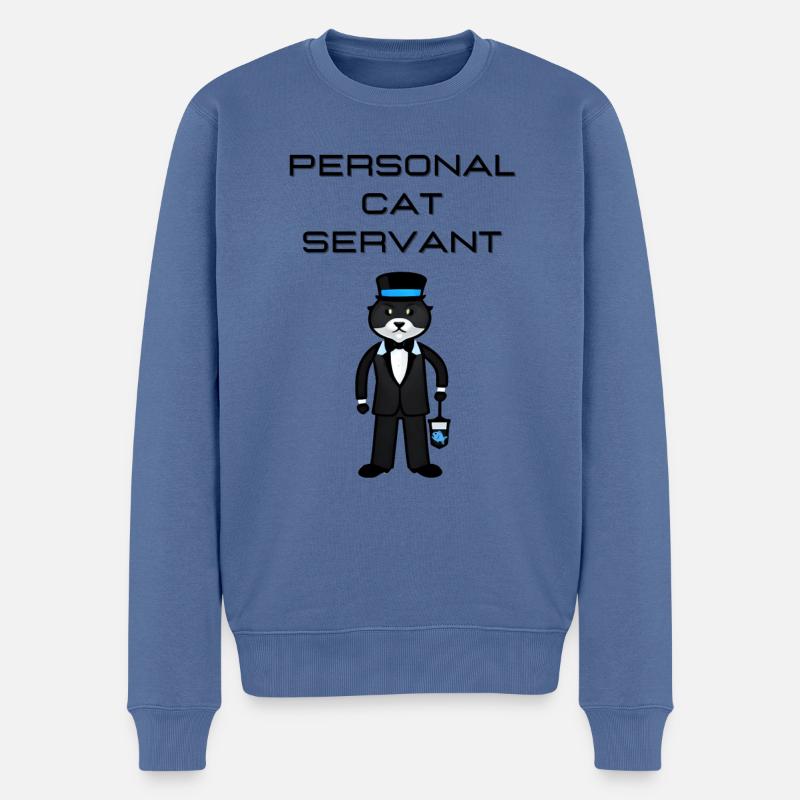 personal cat servant - Pull Premium bio Homme - bleu pigeon
