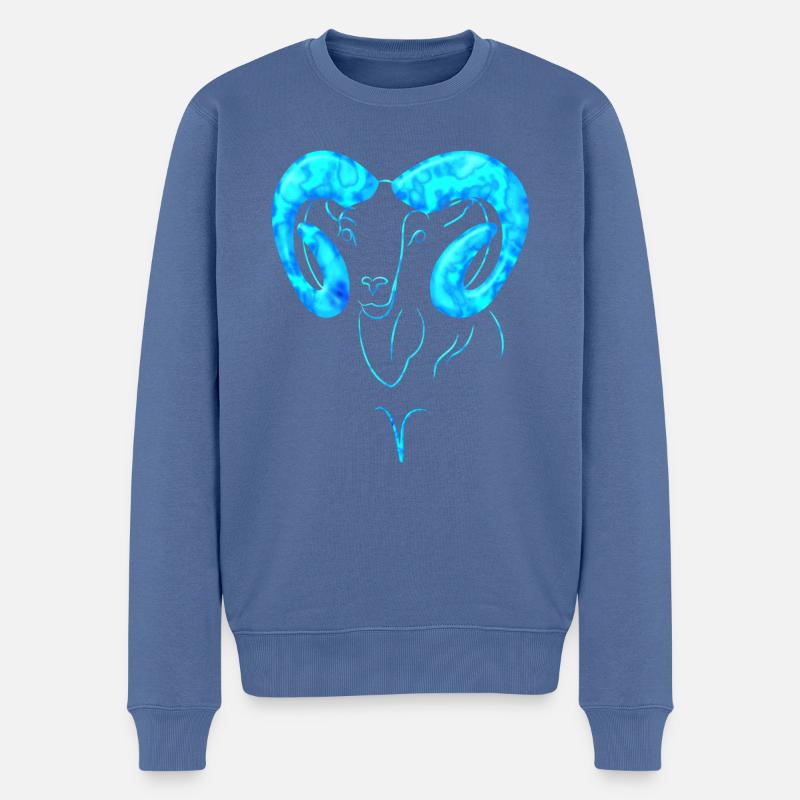 Widder - Männer Premium Bio Pullover - Taubenblau