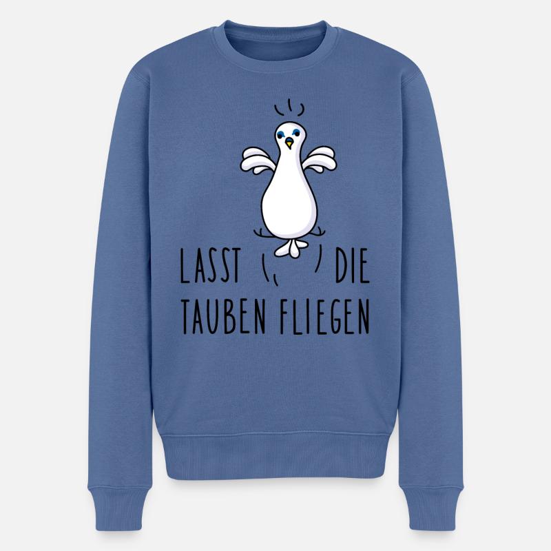 Taube für den Frieden - Männer Premium Bio Pullover - Taubenblau