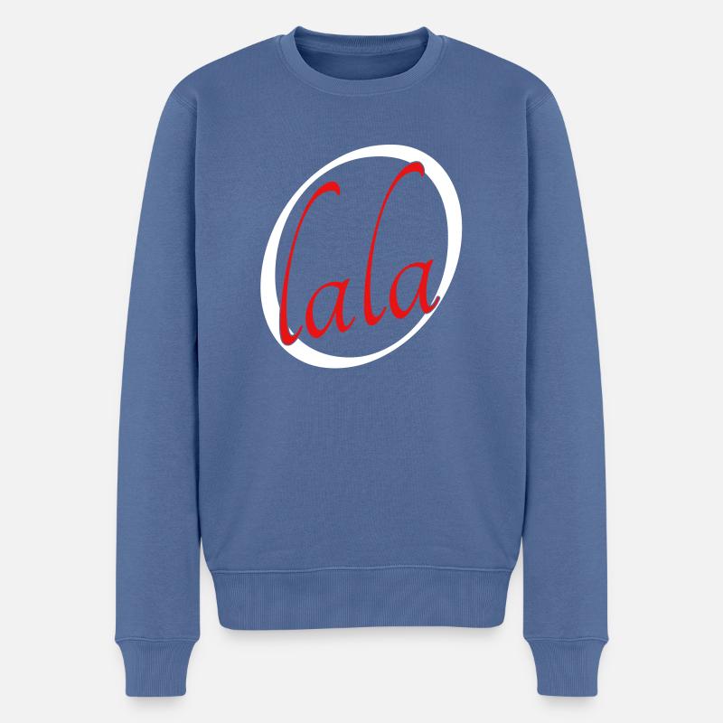 O lala - Männer Premium Bio Pullover - Taubenblau