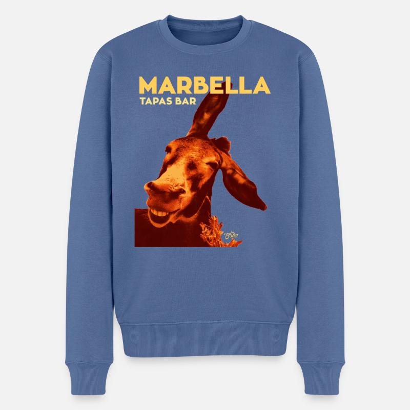 DONKEY SOSO MARBELLA-TAPA-BAR - Männer Premium Bio Pullover - Taubenblau